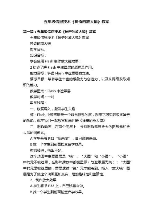 五年级信息技术《神奇的放大镜》教案