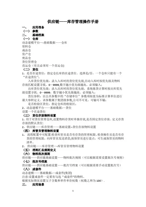 NC6供应链——库存管理操作手册