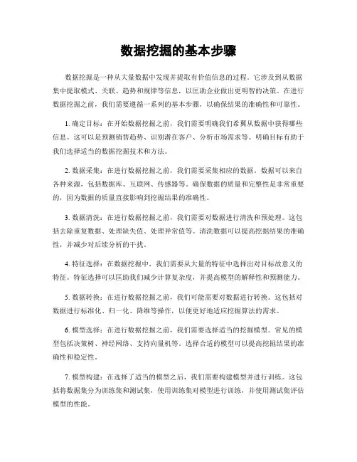 数据挖掘的基本步骤