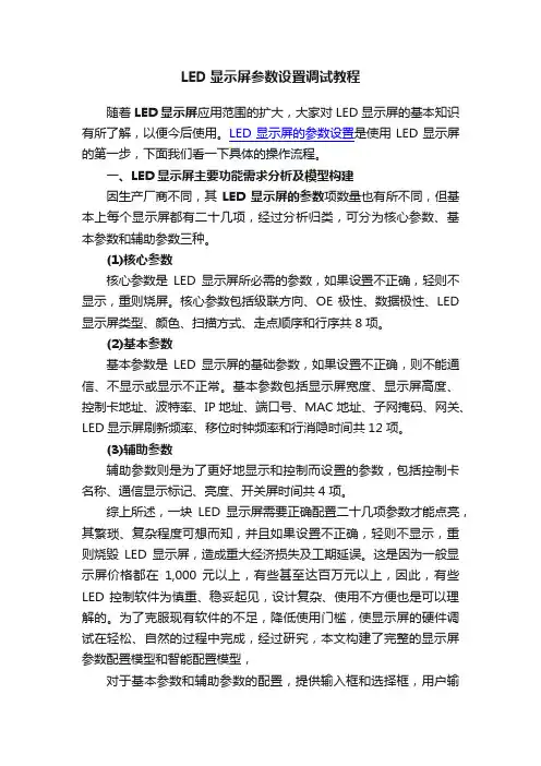 LED显示屏参数设置调试教程