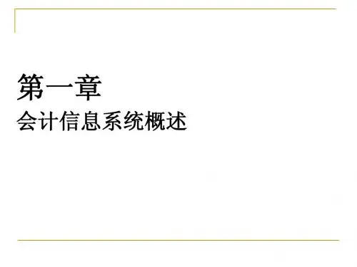 1 会计信息系统概述