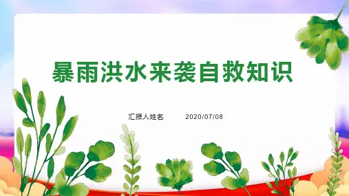 暴雨洪水来袭自救知识完整PPT