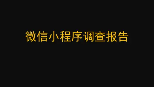 微信小程序调查报告