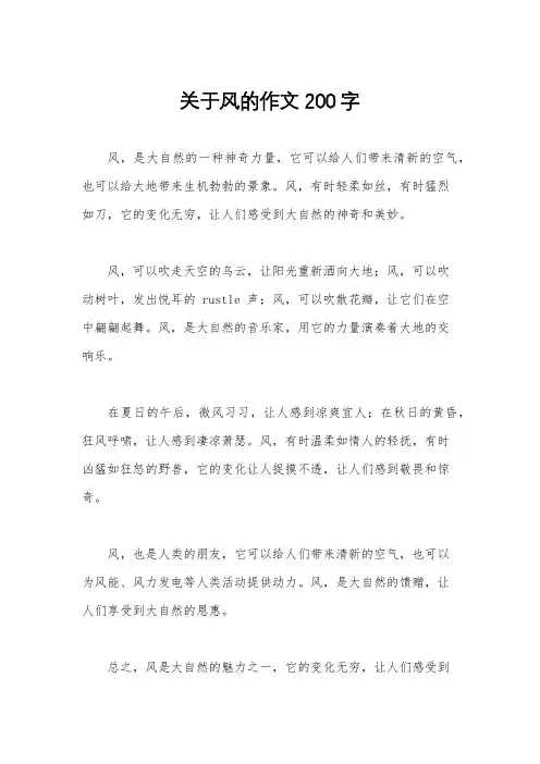 关于风的作文200字