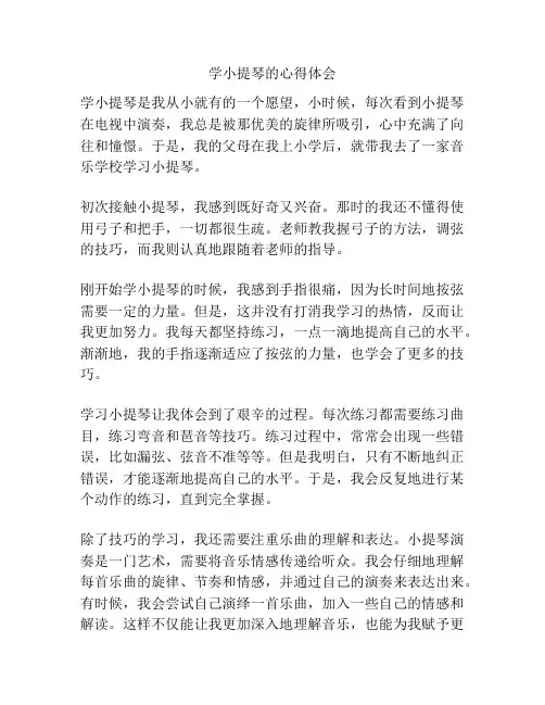 学小提琴的心得体会