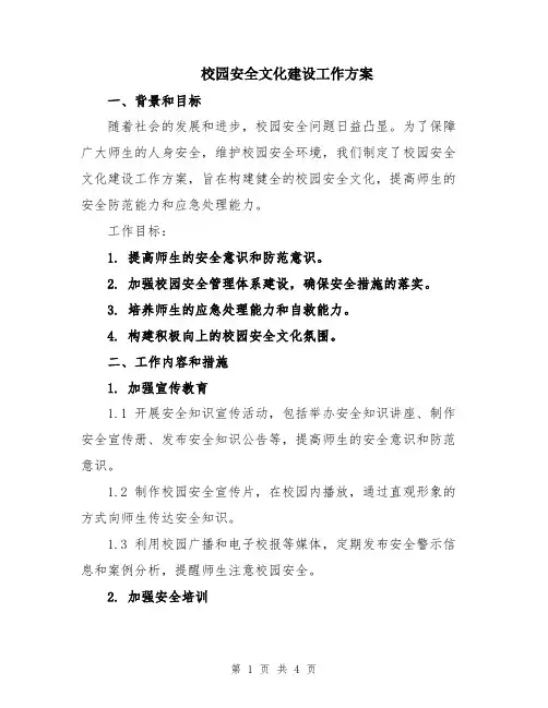 校园安全文化建设工作方案