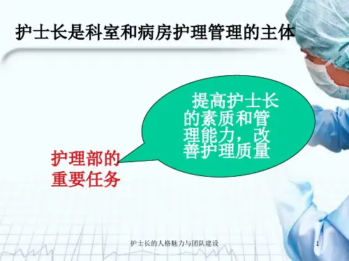 护士长的人格魅力与团队建设课件