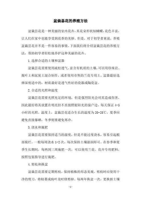 盆栽昙花的养殖方法
