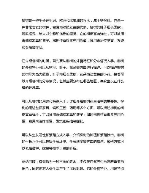 介绍一种事物 柳树用说明方法来写