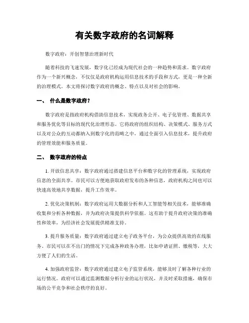 有关数字政府的名词解释