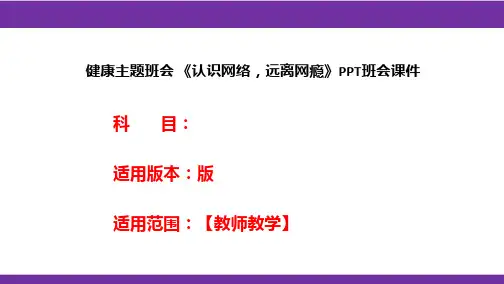 健康主题班会 《认识网络,远离网瘾》PPT班会课件