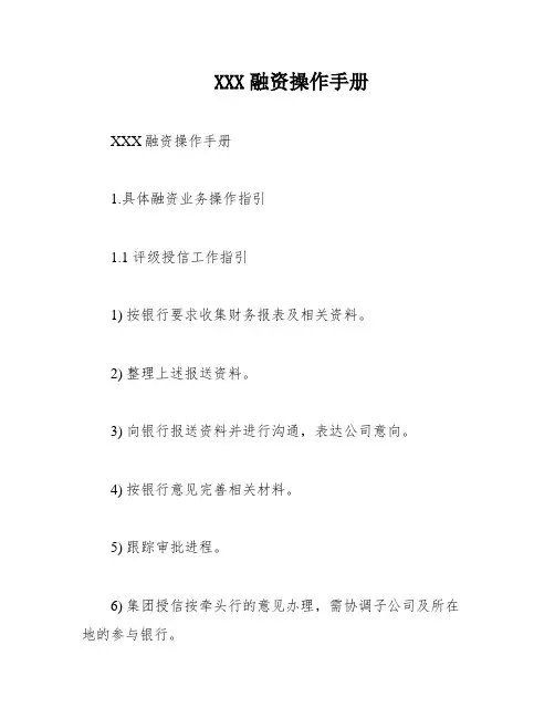 XXX融资操作手册
