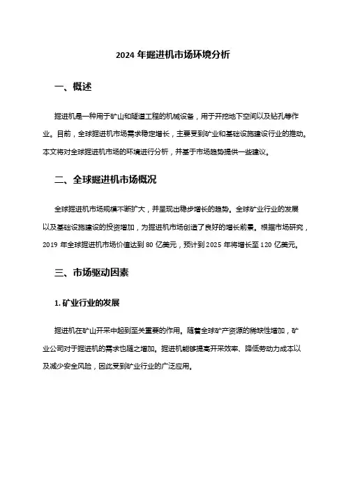 2024年掘进机市场环境分析