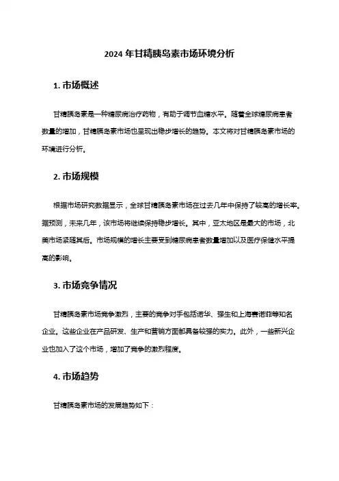 2024年甘精胰岛素市场环境分析