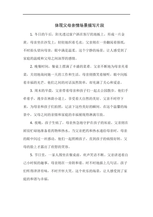 体现父母亲情场景描写片段