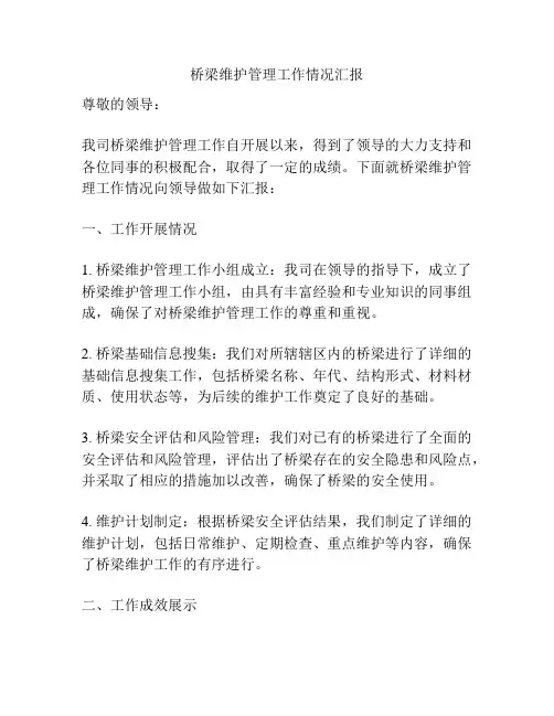 桥梁维护管理工作情况汇报