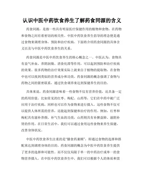 认识中医中药饮食养生了解药食同源的含义