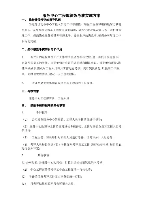 工程部考核细则