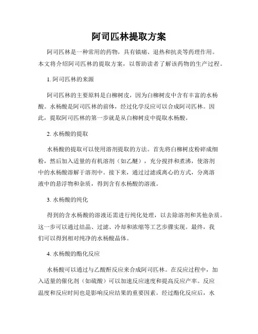阿司匹林提取方案