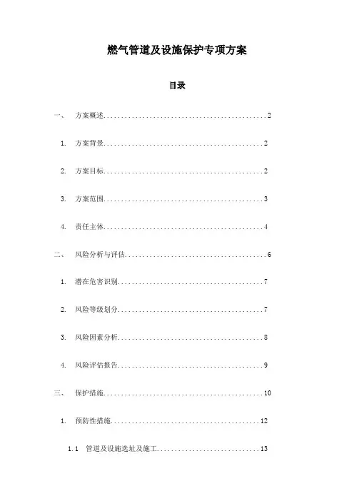 燃气管道及设施保护专项方案