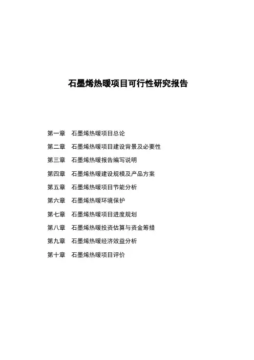 石墨烯热暖项目可行性研究报告( word 版)