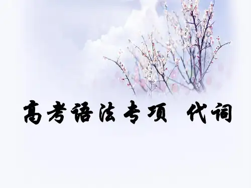 高三英语语法复习(代词)