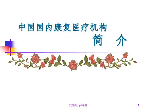 中国国内康复医疗机构国内康复医学现状ppt课件