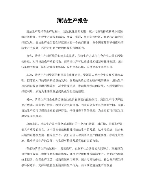 清洁生产报告