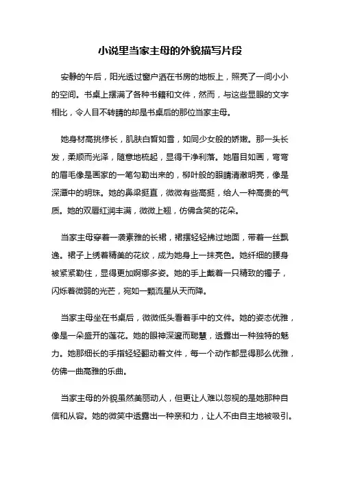 小说里当家主母的外貌描写片段