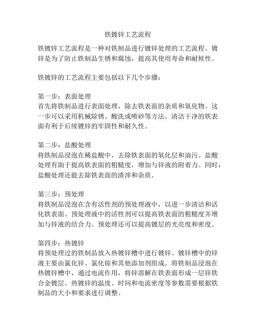 铁镀锌工艺流程