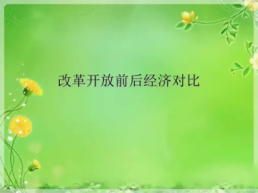 改革开放前后经济对比