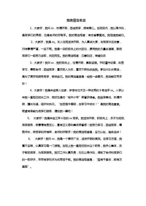 竞选宣言名言