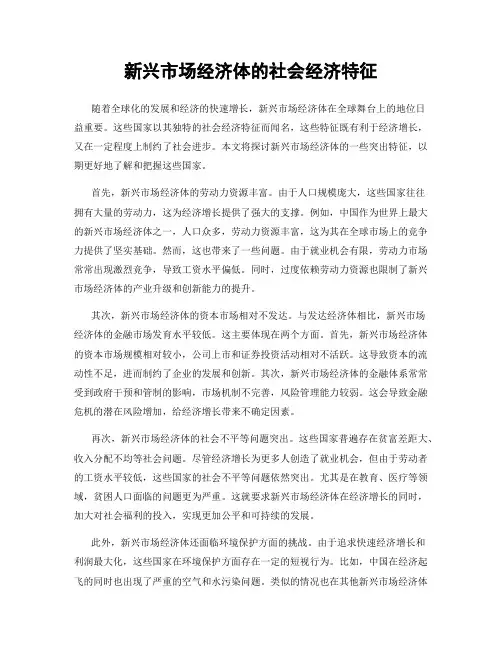 新兴市场经济体的社会经济特征