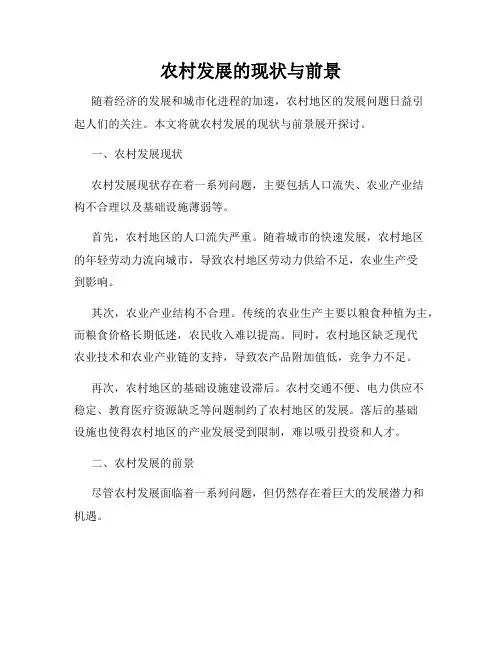 农村发展的现状与前景