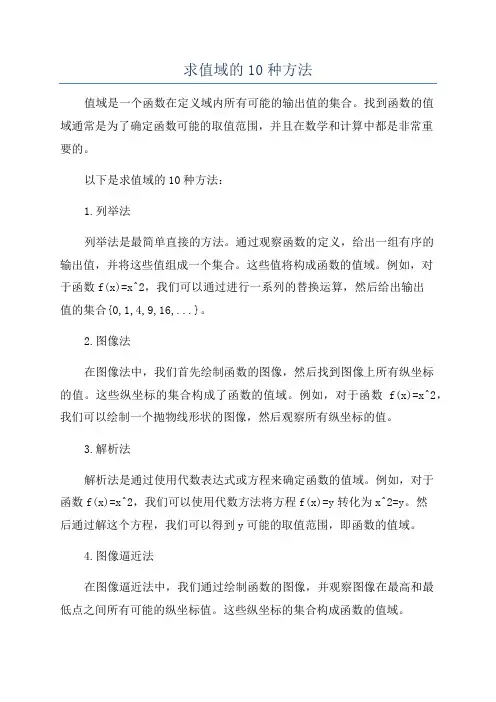 求值域的10种方法