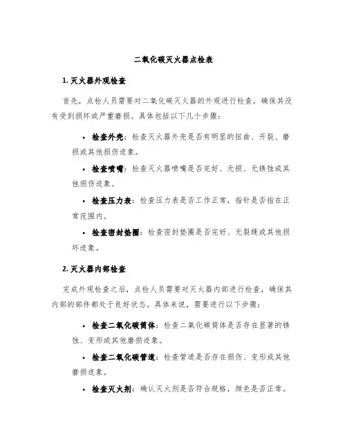 二氧化碳灭火器点检表