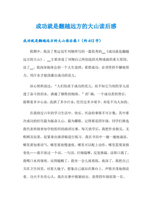 成功就是翻越远方的大山读后感
