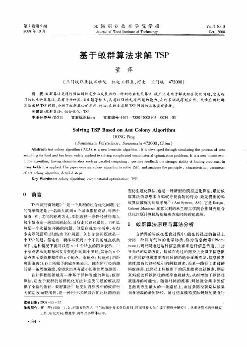 基于蚁群算法求解TSP