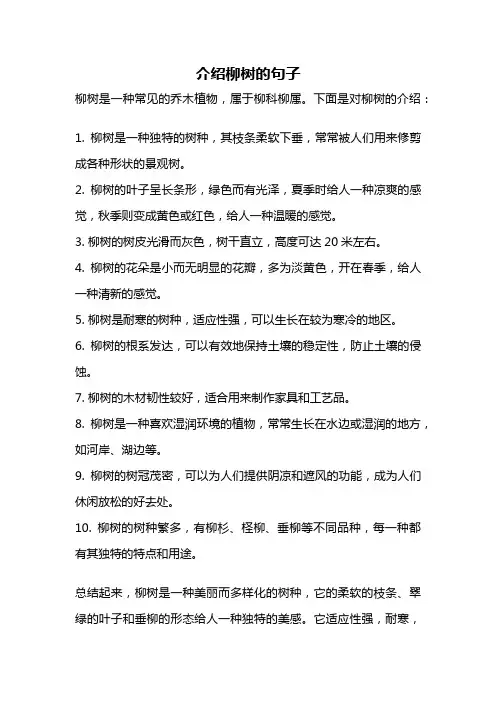 介绍柳树的句子