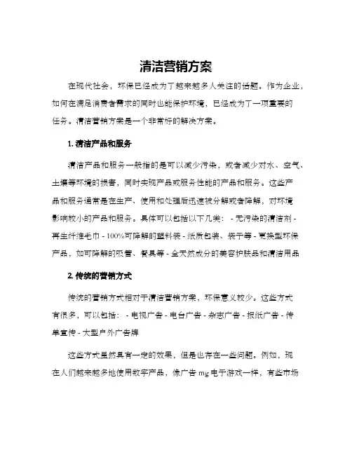 清洁营销方案