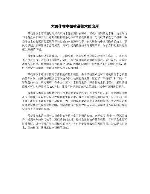 大田作物中微喷灌技术的应用