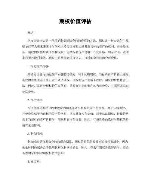 期权价值评估