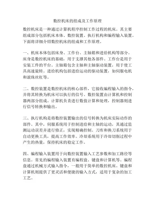 数控机床的组成及工作原理