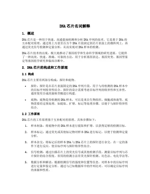 DNA芯片名词解释