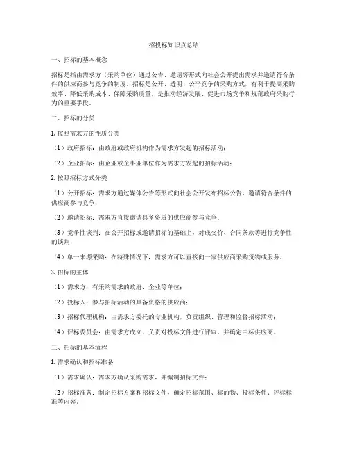 招投标知识点总结