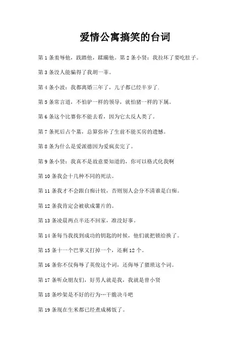 爱情公寓搞笑台词