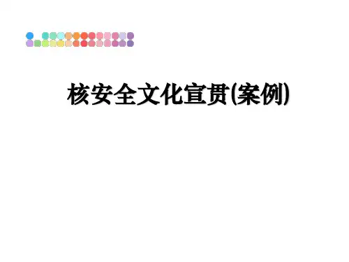 最新核安全文化宣贯(案例)教学讲义ppt