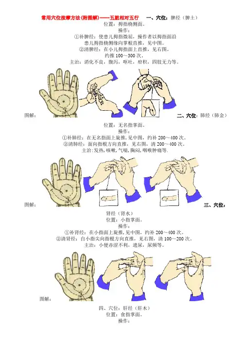 常用穴位按摩方法(附图解)-五脏相对五行