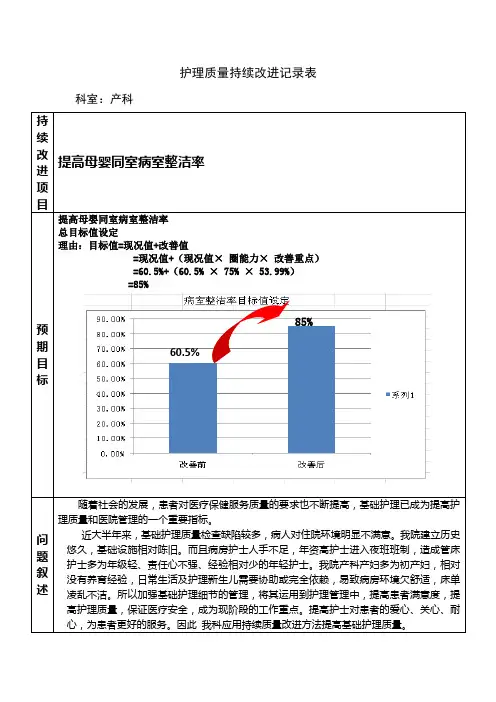 护理持续质量改进记录表