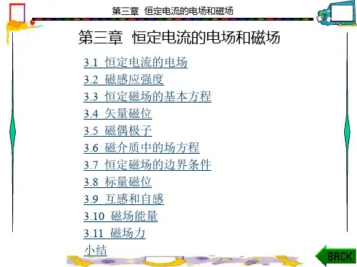 电磁场与电磁波(王家礼 西电第三版)第三章  恒定电流的电场和磁场[精]